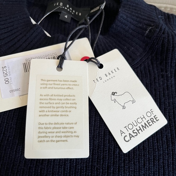 NWT - Ted Baker Women’s Wool Cashmere Blended Sweater - Ted Size 4/US L - Picture 9 of 11